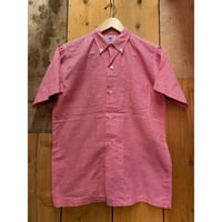 1960s "FRUIT OF THE LOOM" S/S Vintage BD Checkered Shirt   Size:Boys-18