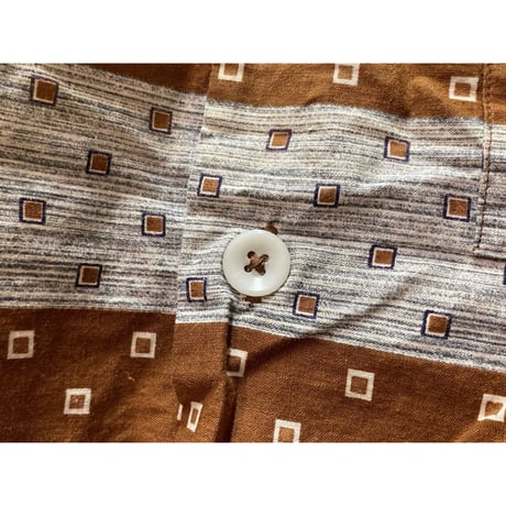 1950s "Mark Twain" S/S Vintage Cotton Pattern Shirt   Size:About S