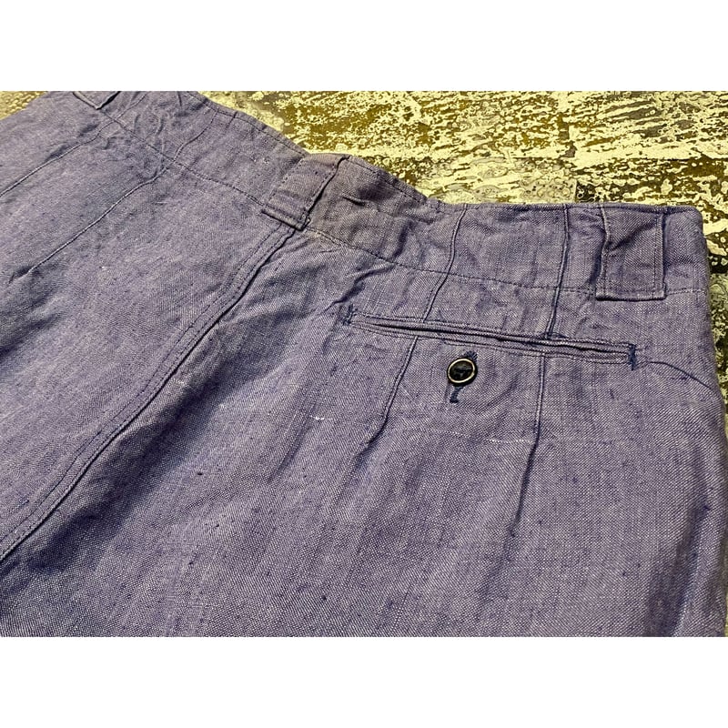 ①1950s French Navy Linen Shorts Size:33 | mag