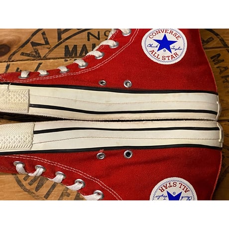 1990s CONVERSE ALL STAR Hi-Cut Sneaker "Red" Made In USA   Size:8 1/2