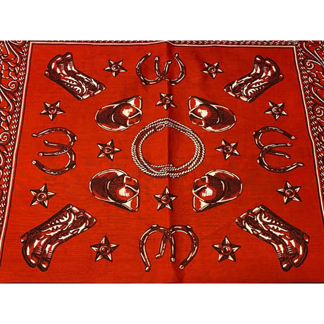 1960s Vintage Western Printed Bandana   Size:54x51(cm)
