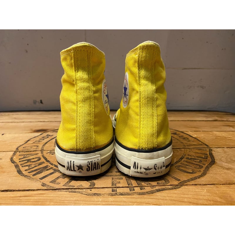1980s CONVERSE ALL STAR Hi-Cut Sneaker "Yellow"...