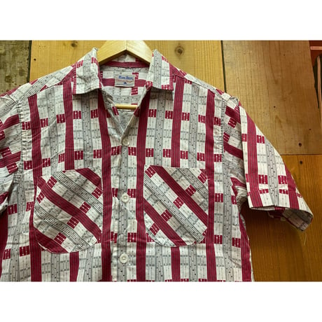 1950s "Mark Twain" S/S Vintage Cotton Patterned Shirt   Size:About S
