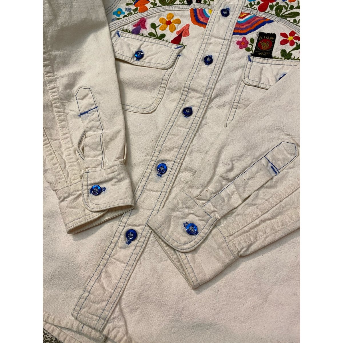 1960s~1970s EL CISNE L/S Embroidered Shirt Si