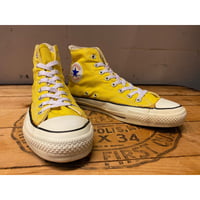 1980s CONVERSE ALL STAR Hi-Cut Sneaker "Yellow" Made In USA   Size:8 1/2