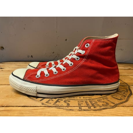 1990s CONVERSE ALL STAR Hi-Cut Sneaker "Red" Made In USA   Size:8 1/2