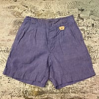 ①1950s French Navy Linen Shorts   Size:33