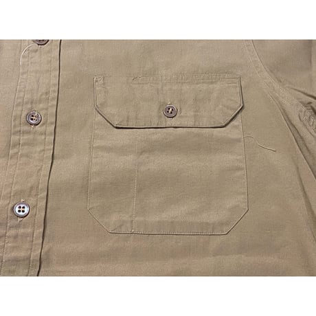 50's "Simpson's" S/S Vintage Poplin Cotton Work Shirt W/Roping Stitch   Size:15 1/2