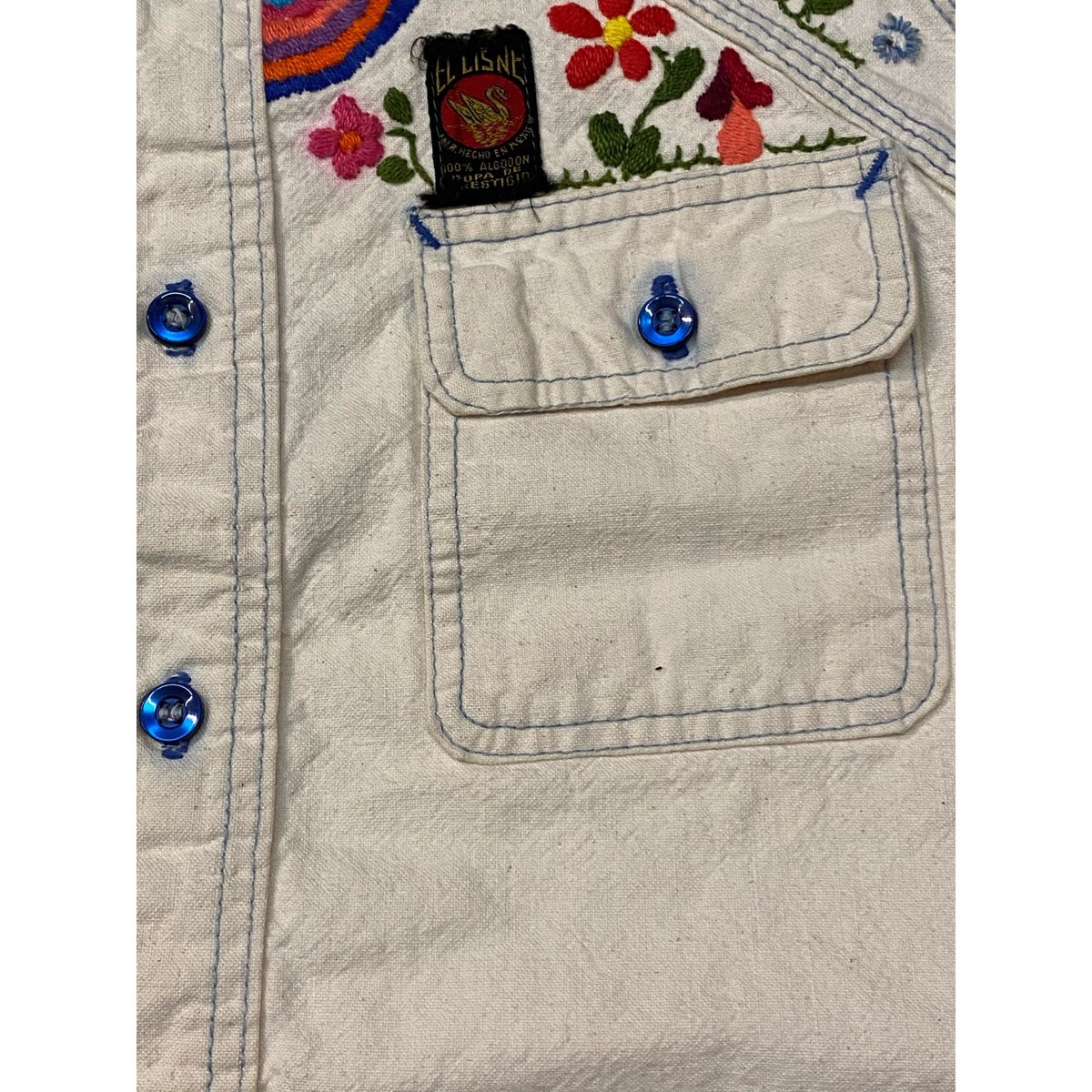 1960s~1970s EL CISNE L/S Embroidered Shirt Si