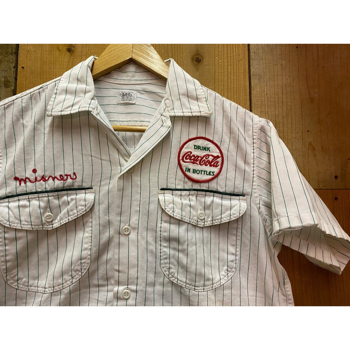 Sale【Vintage・USA製】60s Leeヒッコリー ハーフジップシャツ Lee 60s USA製 ハーフジップ ヒッコリー ワークシャツ ビッグ
