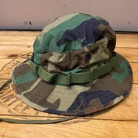 ①U.S.Military Woodland Camo Hot Weather Sun Hat   Size:7 3/4