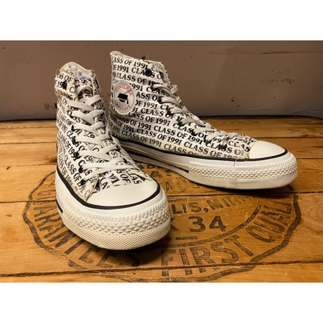 1980s~1990s "CONVERSE GRADUATE CLASS OF 1991" Hi-Cut Sneaker Made In USA   Size:8 1/2