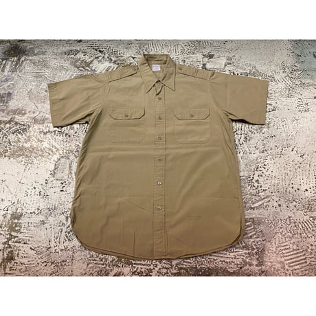 50's "Simpson's" S/S Vintage Poplin Cotton Work Shirt W/Roping Stitch   Size:15 1/2