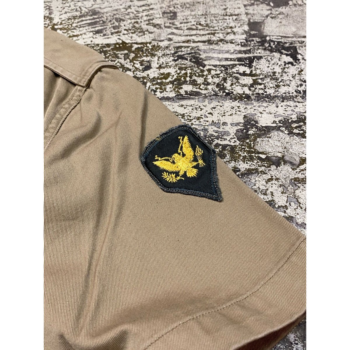 1950s U.S.Army S/S Khaki Chino Shirt Size:L |