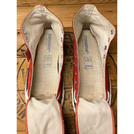 1990s CONVERSE ALL STAR Hi-Cut Sneaker "Red" Made In USA   Size:8 1/2