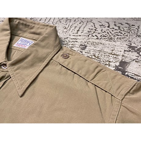 50's "Simpson's" S/S Vintage Poplin Cotton Work Shirt W/Roping Stitch   Size:15 1/2