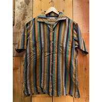 1960s "Jantzen" S/S Vintage Cotton Striped Shirt   Size:L