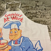 1950s "Genius at Work" Vintage Print Apron