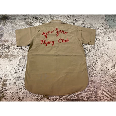 50's "Simpson's" S/S Vintage Poplin Cotton Work Shirt W/Roping Stitch   Size:15 1/2