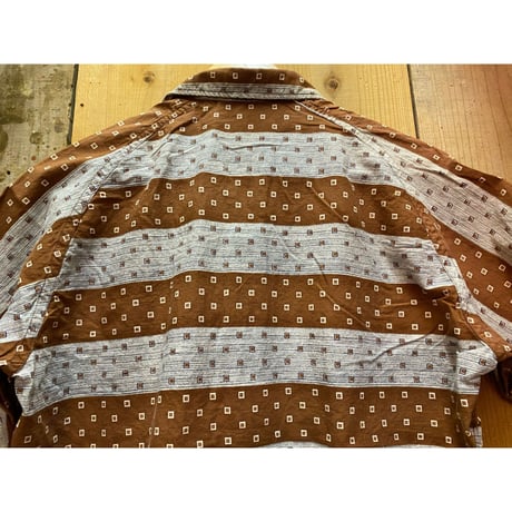 1950s "Mark Twain" S/S Vintage Cotton Pattern Shirt   Size:About S