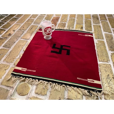 1930's Navajo Chimayo Swastika Rag Matt Size:47x52 (cm)