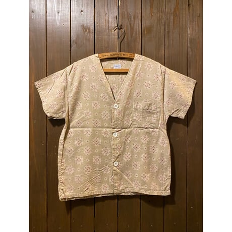 1950's Olina Batik Pattern PJ Shirt Size:approx.-13-1/2