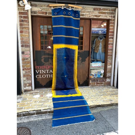 Vintage Indigo Cotton Rug Size:328x76 (cm)