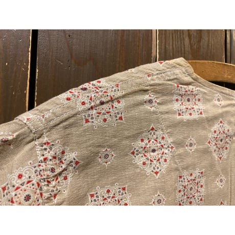 1950's Olina Batik Pattern PJ Shirt Size:approx.-13-1/2