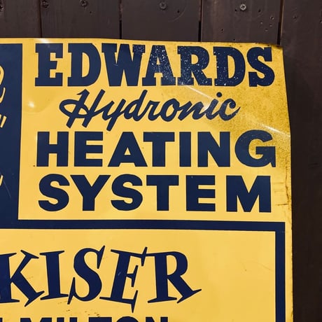 Edwards Hydronic Heating System Tin Sign