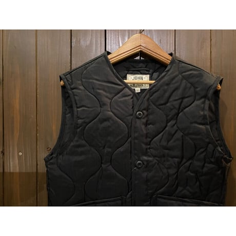 JOHN OWNBEY NOS Black Quilting Woobie Vest Made In USA Size:S