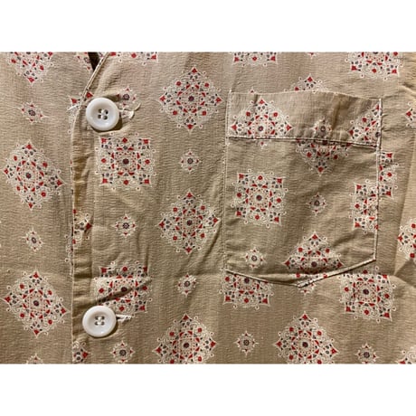1950's Olina Batik Pattern PJ Shirt Size:approx.-13-1/2