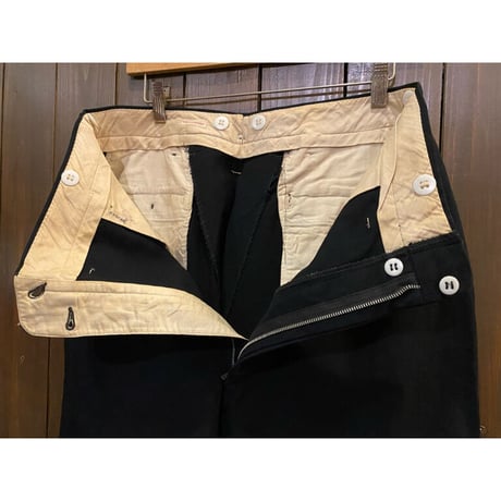1940's Black Wool Slacks Size:33x31