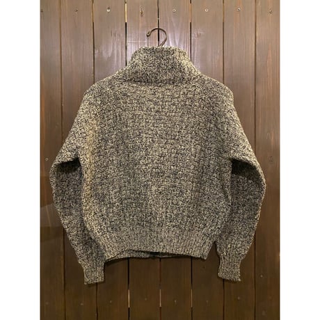1930' HandKnit Salt&Pepper Zipped Cardigan Size:approx.-38~40
