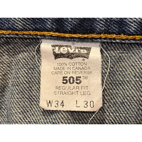 Levi's 505 Blue Jeans Made in Canada Size:34x30