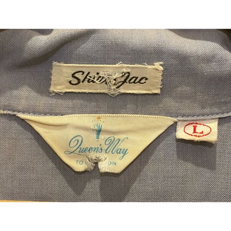 1960's Queen's-Way Rayon Paneled Shirt -Jac Size:L
