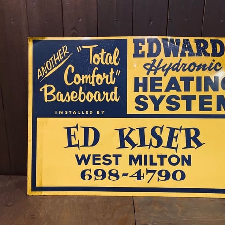 Edwards Hydronic Heating System Tin Sign