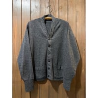 1930's Brent Charcoal Gray Wool Working Cardigan Size:50