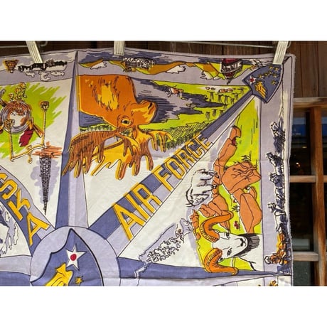 1960's U.S.Air Force Alaska Scarf Size:75x73cm