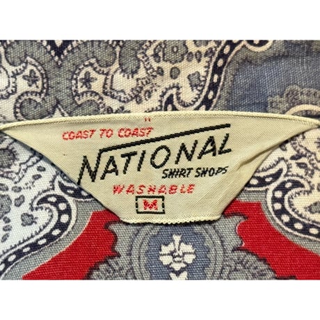 1960's National Fine Pattern Box Silhouette Shirt Size:M