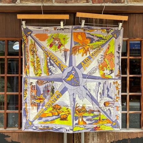1960's U.S.Air Force Alaska Scarf Size:75x73cm