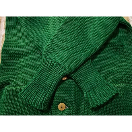 1920~30's Athletic Shawl Collar Cardigan Size:approx.-40~42