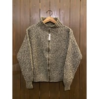 1930' HandKnit Salt&Pepper Zipped Cardigan Size:approx.-38~40