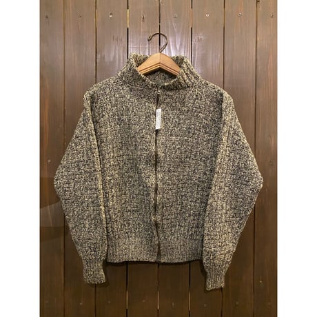 1930' HandKnit Salt&Pepper Zipped Cardigan Size:approx.-38~40