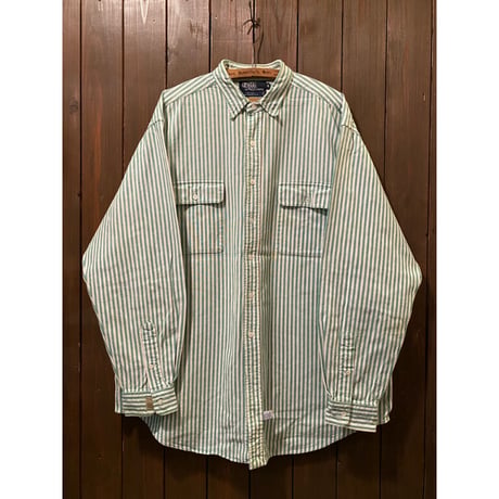 RalphLauren Striped Shirt Made in U.S.A. Size:XL