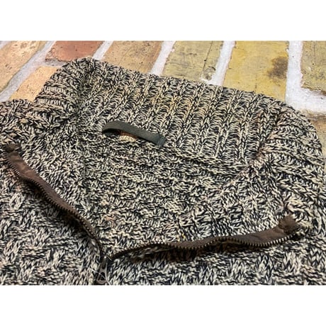 1930' HandKnit Salt&Pepper Zipped Cardigan Size:approx.-38~40