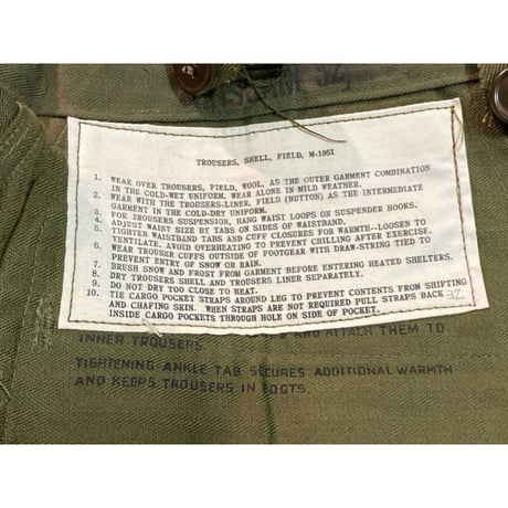 1950’ｓ US.Army Rebuild M-51 Modified Field Pants  ''Basic Straight'' DeadStock Size:34x33