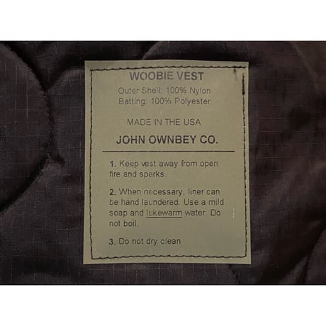 JOHN OWNBEY NOS Black Quilting Woobie Vest Made In USA Size:S