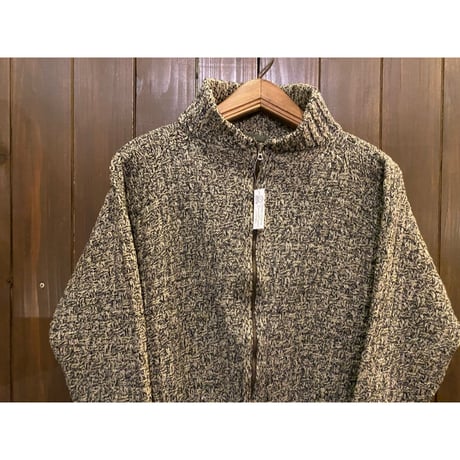 1930' HandKnit Salt&Pepper Zipped Cardigan Size:approx.-38~40