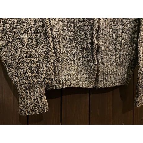 1930' HandKnit Salt&Pepper Zipped Cardigan Size:approx.-38~40