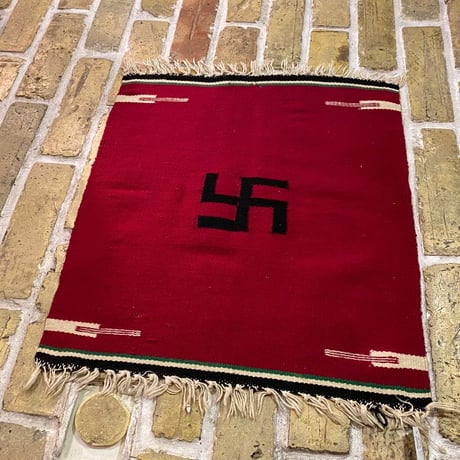 1930's Navajo Chimayo Swastika Rag Matt Size:47x52 (cm)